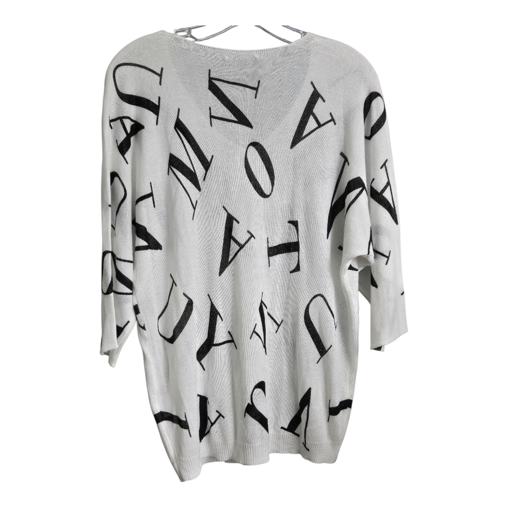 CHARLIE B Black and White Graphic Oversized Tunic, Medium - Picture 2 of 5